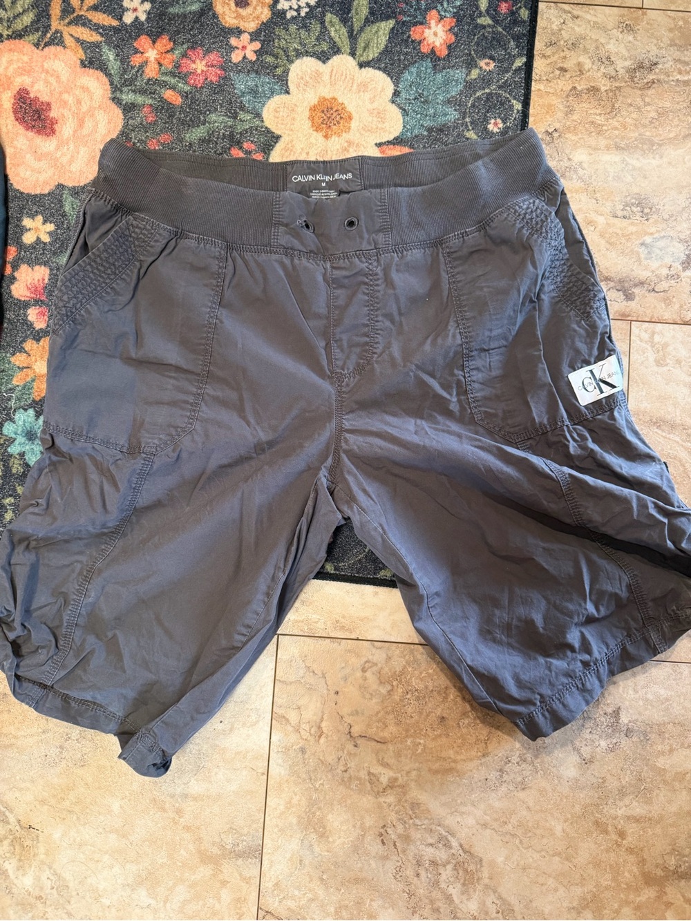 Calvin Klein Men's Charcoal Cargo Shorts